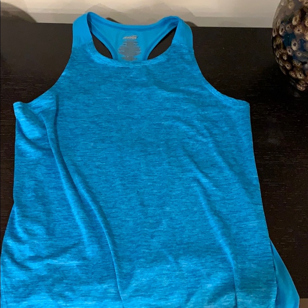 Blue and pink athletic tank top